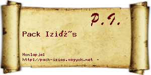Pack Iziás névjegykártya